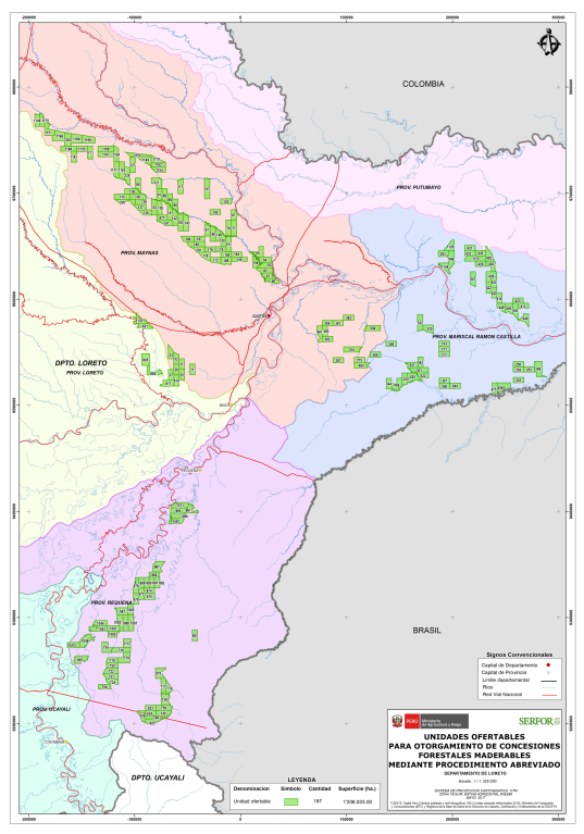 Mapa unidades forestales para otorgamiento de concesiones forestales